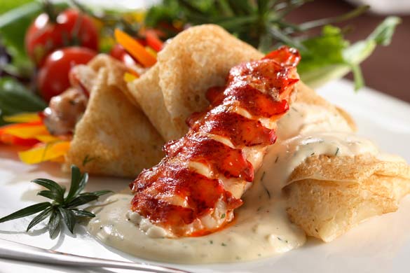 Lobster Cheddar Crepes - Cheesy Lobster Starters